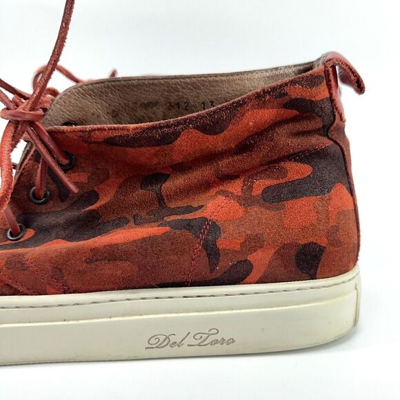 Del Toro Mens Size 13 Orange Red Camo Chukka Suede Leather High Top Shoes main image 4